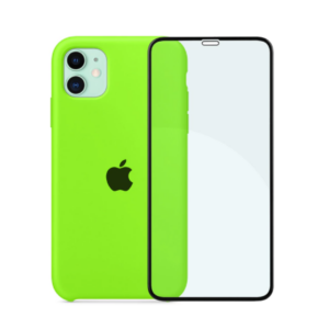 Kit Capinha Celular iPhone 11 Aveludada + Película 3D