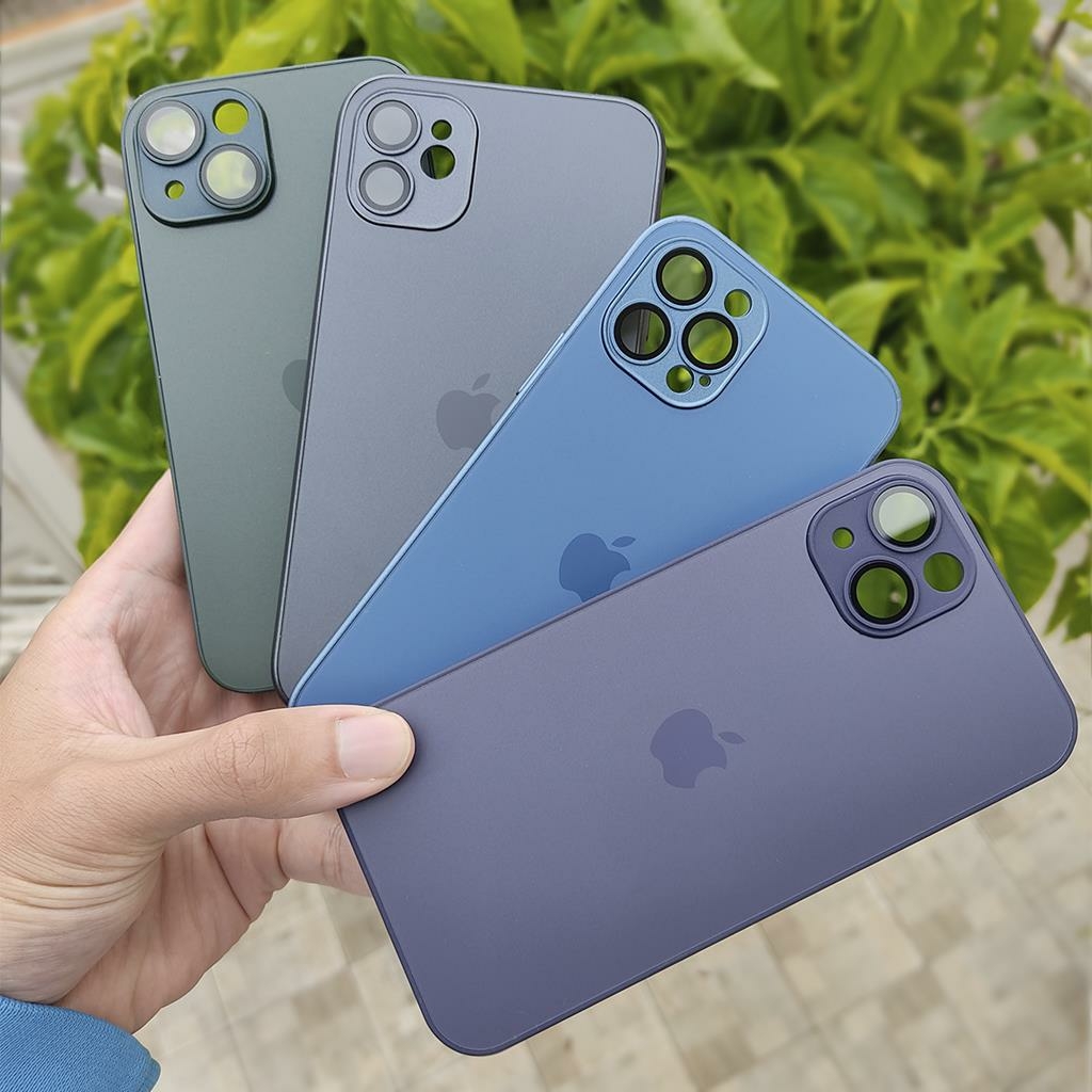Capinha Celular Para iPhone 14 Silicone Vidro Fosco
